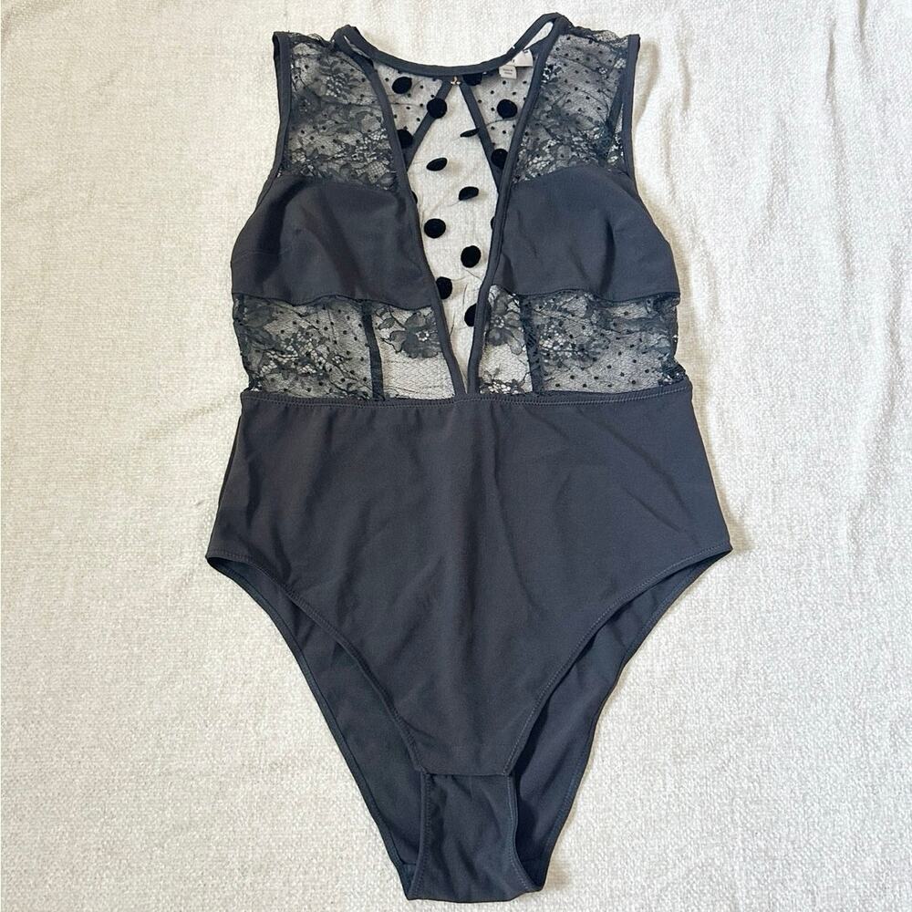 brand new black mesh lingere bodysuit